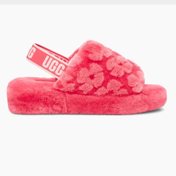 UGG Fluff Yeah Slide Poppy In Strawberry Sorbet - Picture 7 of 7